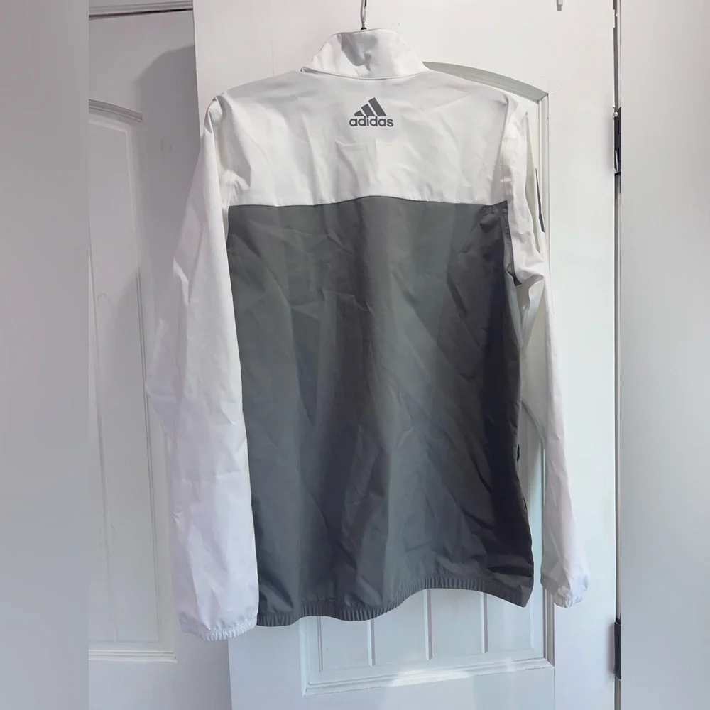 Adidas White and Gray Jacket Kid’s XL NWT